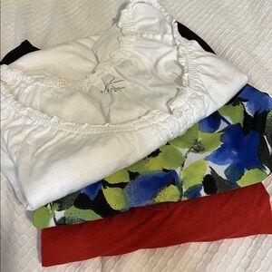 3- size large tops white cotton pheasant top, long sleeve and Bon Worth